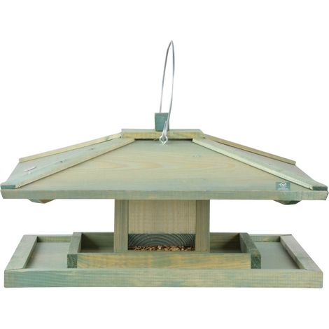 Esschert Design Vogelfutterhaus Japan Style 38,5 cm quadratisch - FSC® Kieferholz (1/2)