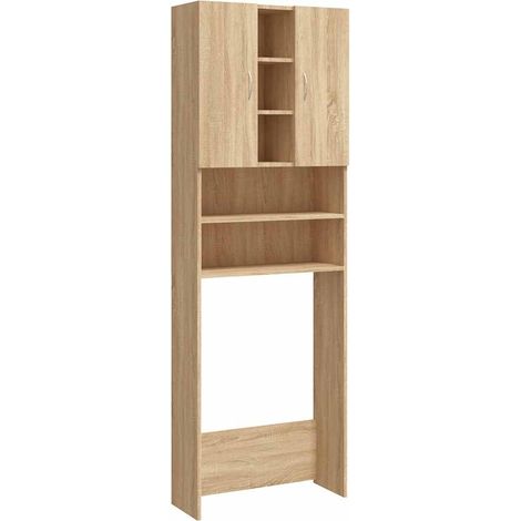 Mobile per Lavatrice Rovere Sonoma 64x25,5x190 cm vidaXL