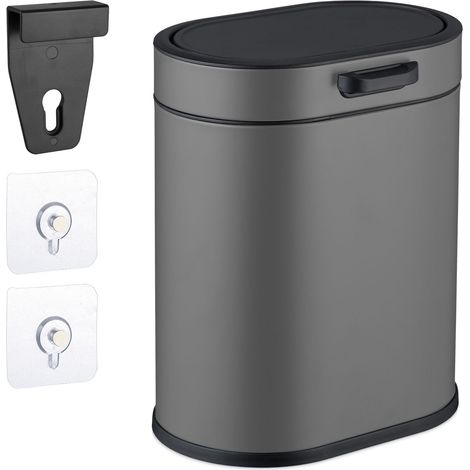 Pattumiera sospesa da 5 litri con coperchio a pressione per cucina/bagno