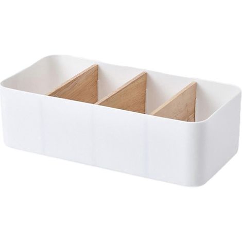 Support de télécommande, organisateur de maquillage de bureau pour télécommandes, accessoires de chevet-rectangle White (1/5)