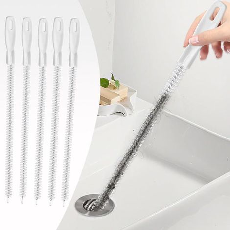 Set mit 5 Abflussreinigungsbürsten, 45 cm flexible Rohrbürste, Abflussreinigungsbürste (1/5)