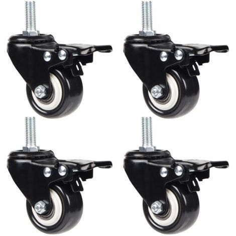 4 Roulettes Pivotantes 50mm Roulettes pour Meubles en Transport Roulettes, 50 kg par roulette, Vis M8 (1/5)