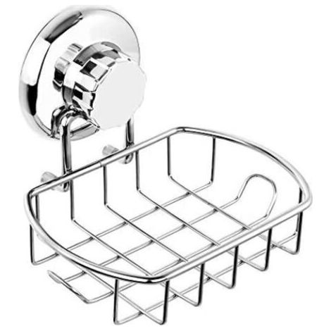 Lot de 2 porte-savons avec ventouses, porte-savons de douche avec crochets de salle de bain, installation optionnelle avec ruban adhésif ou colle, comprend 2 protège-savons, acier inoxydable poli SS30 (1/4)