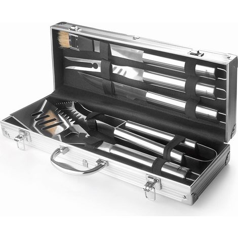 Mallette de 5 ustensiles barbecue Lacor en inox (1/2)