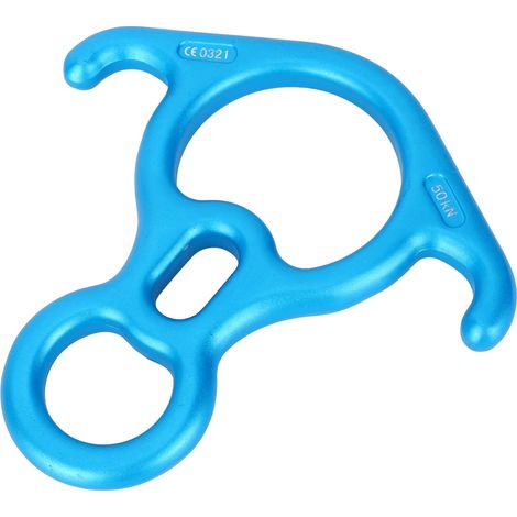 Mousqueton à anneau en corne de bœuf 50 kN, descendeur haute résistance pour l'escalade et le sauvetage en extérieur, bleu (1/5)
