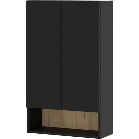 Armoire suspendue ADI 60 au-dessus de la machine à laver, noire (1/3)