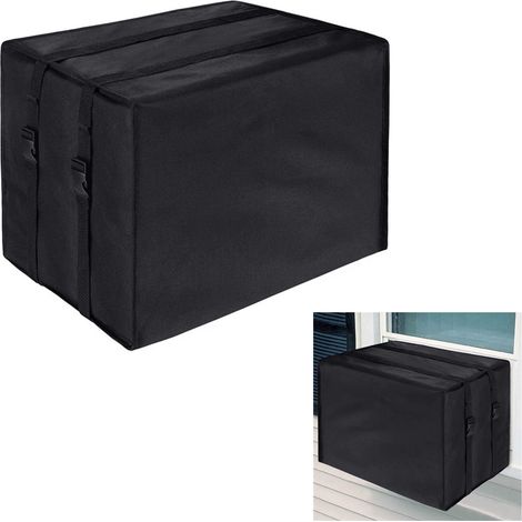 Housse Protecteur pour Climatiseur Fenêtre Oxford 600D Imperméable Noir (43x33x30cm, 55x38x41cm, 65x43x54cm, 70x48x64cm) - Économie d'Énergie & Protection Taille Réglable (1/5)