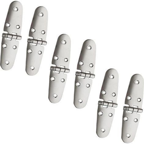 Charnières de sangle pour bateau pour trappe et porte de vestiaire, côté rond, en acier inoxydable très résistant, montage sur le dessus 14,7 x 3,8 cm (1/5)