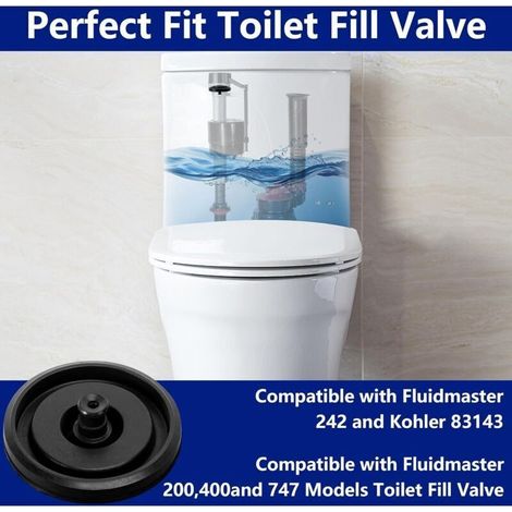 Lot de 8 joints de valve de remplissage de toilettes - Valve flottante multi-pression - 242MP071 242 - Noir (1/5)
