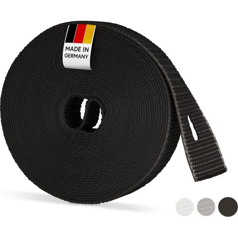 Sangle pour stores, 6 m, 14 mm, noire, pour portes et fenêtres, haute résistance à la déchirure et stabilité aux rayons UV (1/5)