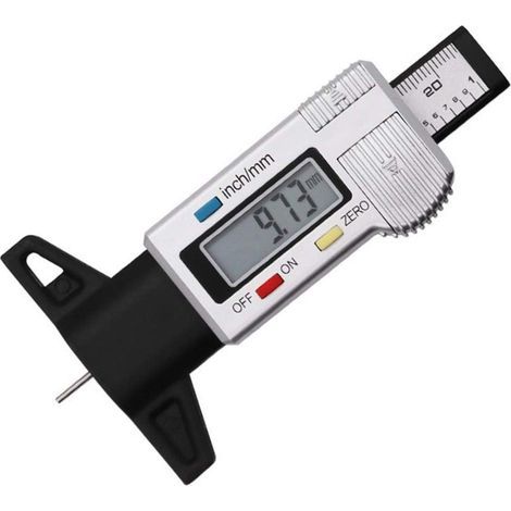 Jauge de profondeur de profil de pneu numérique avec écran LCD 0-25,4 mm (1/5)