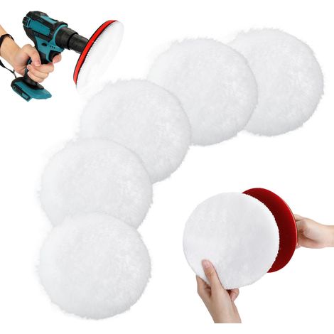 180mm Tampon Polissage En Laine, Jeu de disques de polissage 7 pièces, Pour Le Polissage Et Le Cirage De Voiture (1/5)