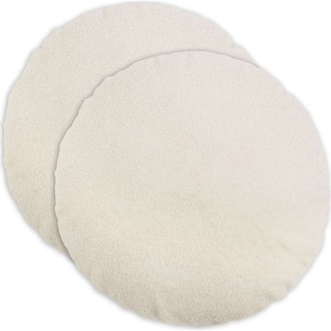 Cushion Cover 2 pcs HEERLEN Cream Ø 40 cm Bouclé vidaXL (1/5)