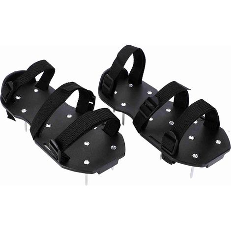 Semelles aératrices pour pelouse  Aérateur de pelouse  Amélioration de la qualité du sol  13 pointes en acier  Ajustables jusqu'à la pointure 46 et compatibles avec toutes les chaussures  30 × 13 × 6  (1/5)