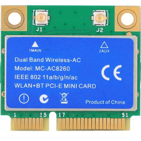 Carte réseau sans fil double bande MINI PCI-E MC8260 1200M 8260 (2 en 1 sans fil + Bluetooth) (1/5)