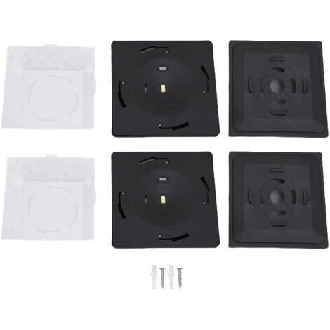 2 Pack Éclairage Solaire pour Poteaux LED Chaud et Blanc Étanche Alimenté par Énergie Solaire pour Terrasse Porche Noir- (1/5)