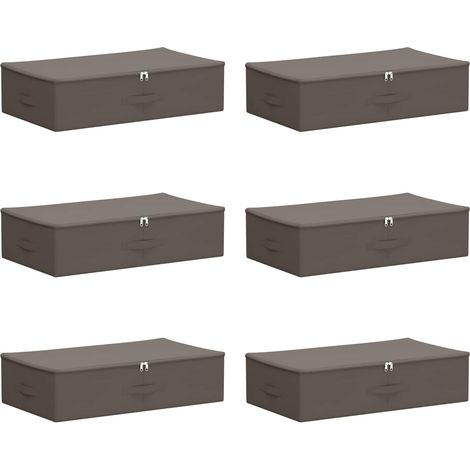 Caja de Almacenamiento 6 pcs Gris 70 x 40 x 18 cm vidaXL