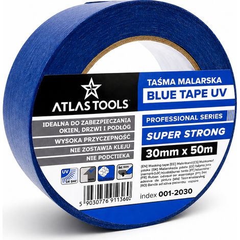 Nastro adesivo di mascheratura blu Atlas Tools PRO super resistente ai raggi UV per 14 giorni, 30 mm/50 m (1/5)