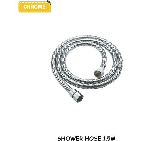 (Tuyau chromé uniquement) Accessoires de douche et de salle de bain en laiton doré brossé, pommeau de douche rond ou carré haute pression à économie d'eau pour baignoire et baignoire. (1/5)