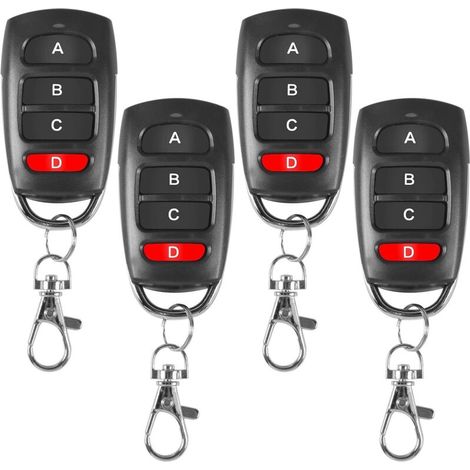 Télécommande de porte universelle, télécommande universelle 4PCS, télécommande de porte de garage, télécommande de porte coulissante, télécommande de porte pour porte automatique fréquence 433 MHz