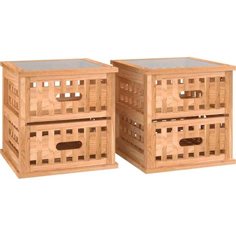 Maison Exclusive - Comodini 2 pz 34x34x34 cm in Legno Massello di Noce (1/5)