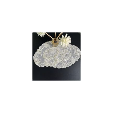 Lot de 2 sets de table rétro en dentelle brodée de fleurs exquises, tapis de tasse vintage pour décoration de la maison, blanc cassé (17 x 28 cm) (1/5)
