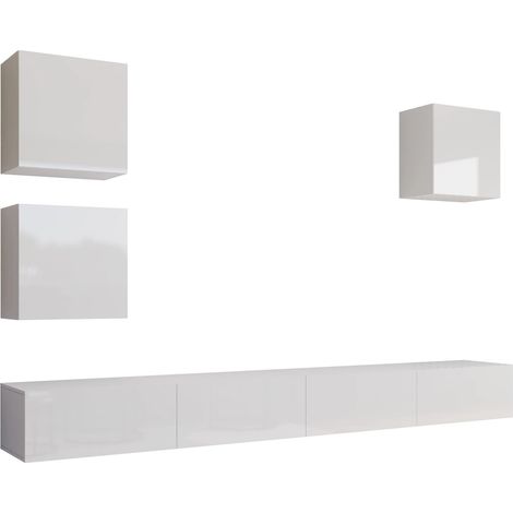 Conjunto de salón Vilrin III, Blanco + Blanco brillante