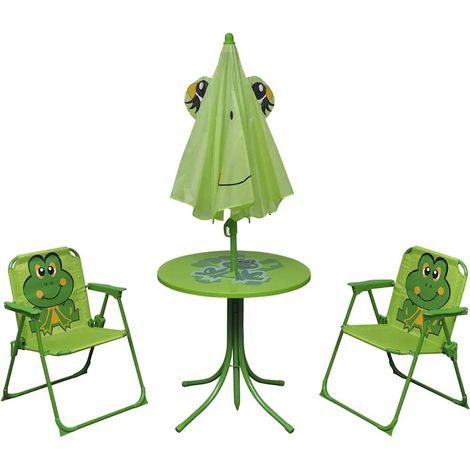 Ensemble de bistro avec parasol pour enfants 3 pcs,Salon de jardin Vert CFW51826 (1/5)
