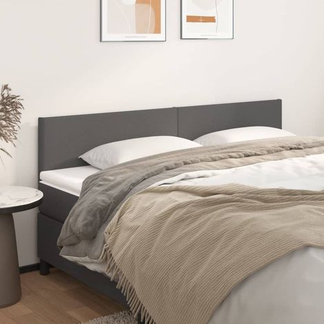 Kopfteile Grau 200x5x78/88 cm Kunstleder