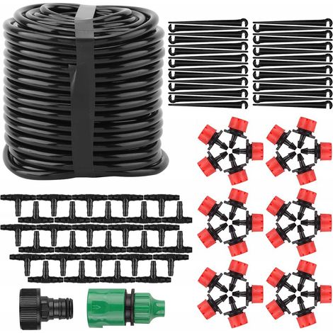 Kit per sistema di irrigazione a goccia da 25 m + 30 ugelli (1/5)