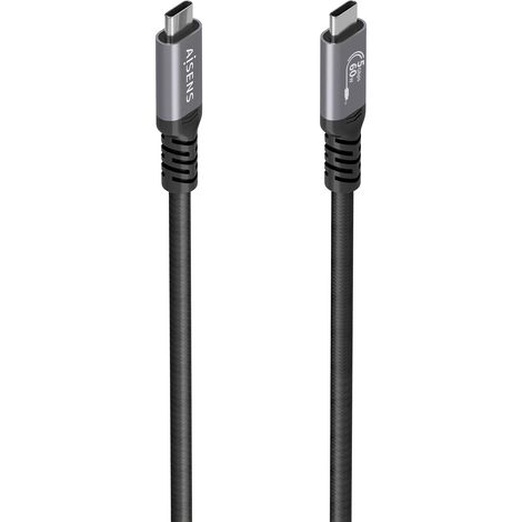 AISENS Cable USB 3.2 Gen1 Aluminio 5Gbps 4K@60Hz 3A 60W E-Mark, Tipo USB-C/M-USB-C/M, Negro, 10M