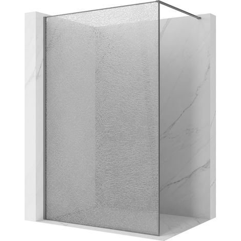 Mexen Kioto Duschwand Walk-in 90 x 200 cm, transparentes Crackle 12 mm, Gun Metal - 800-090-101-95-04-X (1/5)