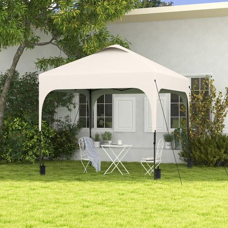 Faltbarer Gartenpavillon (2,5 x 2,5 m), höhenverstellbar, aus Oxford-Gewebe, UV-Schutz 50+, Stahlrahmen, inklusive Tragetasche
