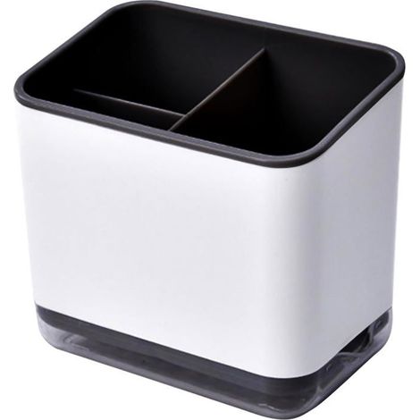 Besteckhalter, Besteckabtropfgestell, multifunktionaler 3-Fächer-Besteckorganizer zum Abtropfen von Besteck (Schwarz) (1/5)