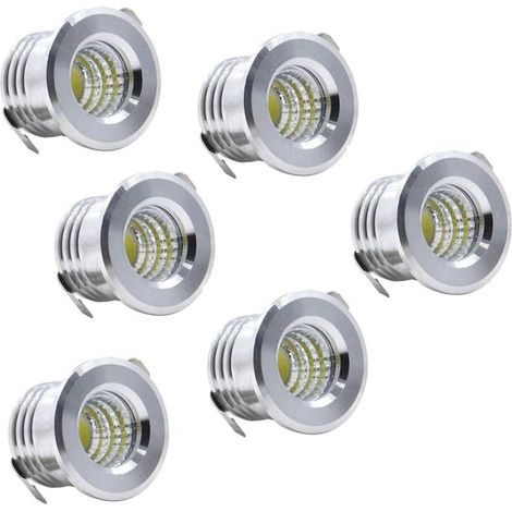 Kaelt - Aougo – Lot de 6 mini spots encastrables LED 3W – Lumière blanche froide – Installation simple pour plafonniers et armoires – Compatible 85-265V (1/5)