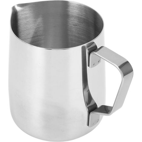 Pichet à lait/cappuccino de 350 ml en acier inoxydable pour mousser le lait et réaliser des lattes artistiques. (1/5)