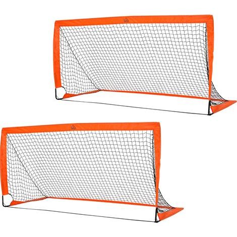 Fußballtor. Leicht. Einfacher Aufbau. Tragetasche. Stahlrohre. 183 x 90 x 90 cm. Orange. (1/4)