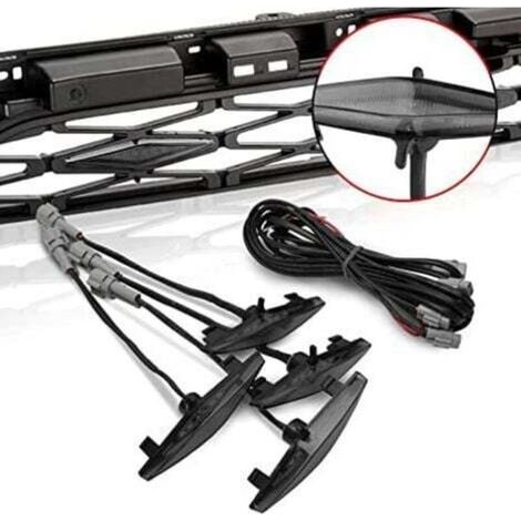 Set of 4 amber LED lights (black) with fuse and instructions for Toyota 4Runner TRD Pro grille 2014-2022, including SR5, TRD Off-Road, Limited, TRD Pro (1/4)
