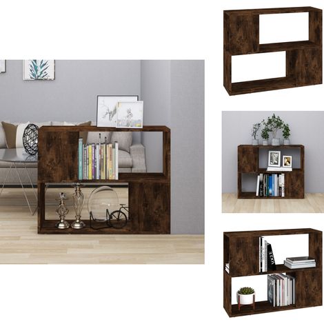 Bücherregal/Raumteiler Räuchereiche 80x24x63 cm - Buche Regal - Holz Regalböden - Fernsehschrank - Raumteiler - Wohnzimmer Einrichtung (1/5)