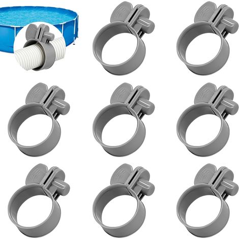 8 Pièces Collier de Serrage Plastique pour Tuyau Piscine, 32mm Collier de Serrage Réglable pour Piscine, Collier de Serrage en Plastique pour Piscine, pour Maison, Extérieur, Jardin, Industrie (1/5)