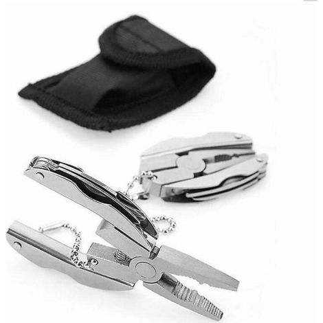 Pince Multifonction - Acier Inoxydable - Pliable Compact Portable Avec Porte-Clés - Pour Randonnée Camping Usage Quotidien - 1 Pièce (1/4)