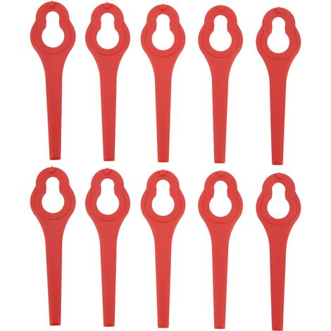Lot de 25 lames de tondeuse en plastique, fabriquées en plastique ABS haute résistance, adaptées aux tondeuses et coupe-bordures, rouges. (1/5)
