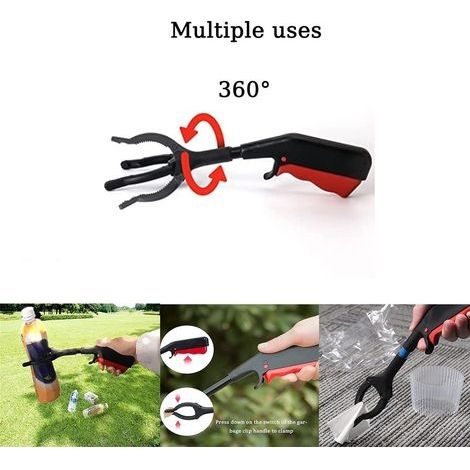 Greifzange, Auffangwerkzeug, Abfallgreifer, komfortabler Gummigriff, tragbar für Zuhause (30 cm), 2 Stück (1/4)