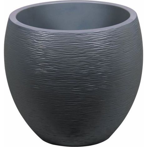 Maceta de plástico Egg Graphit ø 50 / 27 x H 45 cm Gris Antracita 46 (1/3)