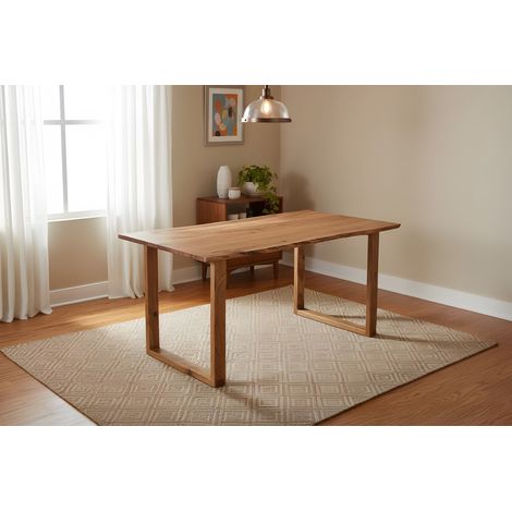 Esstisch Baumkante massiv Akazie natur 160 x 85 cm U-Gestell Holz natur GRAZ