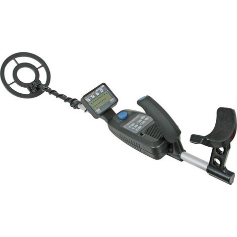 Velleman Metalldetektor mit wasserdichter 22 cm Suchspule, Suchtiefe bis 27 cm, LCD Display, einstellbare Empfindlichkeit und Diskriminierung, Kopfhöreranschluss, für Strand und Garten