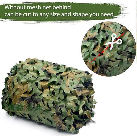 Filet de Camouflage Filet D'ombrage pour terrasse, la Chasse, Protection Solaire, Bâche Camouflage(Taille:3X6M)