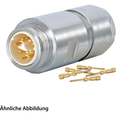 HUMMEL SET inkl. Kontakte M16 INOX Kupplungssteckverbinder, Crimp gerade Polzahl 3-pol., Stift Kabelabgang gerade, Klemmbereich 5,0mm - 9,0mm - 1 Stück