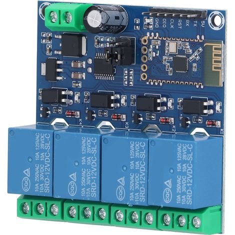 Relaismodul, 4-Kanal-Bluetooth-Mobiltelefon-Fernbedienungsplatine mit Kontrollleuchte, 12 V DC (1/5)