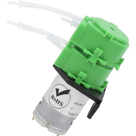 Pompe péristaltique mini à double tête doseuse pour la circulation d'eau 1x3mm pour liquides visqueux et non visqueux (DC12V) (1/5)